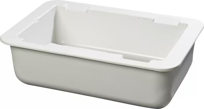 Keep cold foods safely chilled with the CM104202 6 Inch Deep Full Size White Coldmaster Coldpan. This 20 quart insulated cold pan maintains food at or below 40°F for up to 8 hours and is ideal for restaurants, buffets, catering, and commercial kitchens.
