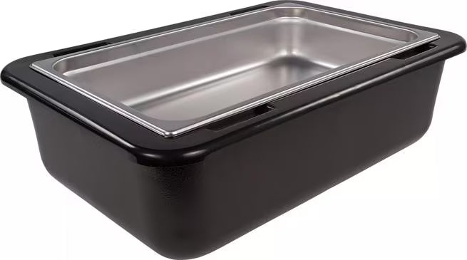Shop the Coldmaster 6 Inch Deep Full-Size 20 Quart Black Coldpan with refrigerant gel technology that keeps food at or below 40°F for up to 8 hours. Ideal for buffets, catering and commercial foodservice.