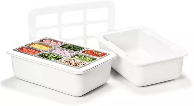 Shop the Coldmaster 6 Inch Deep Full-Size 24 Quart Coldpan with Organizer and refrigerant gel technology that keeps food at or below 40°F for up to 8 hours. Ideal for buffets, catering and commercial foodservice.