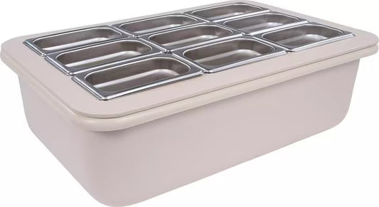 Shop the Coldmaster 6 Inch Deep Full-Size 24 Quart Coldpan with Organizer and refrigerant gel technology that keeps food at or below 40°F for up to 8 hours. Ideal for buffets, catering and commercial foodservice.