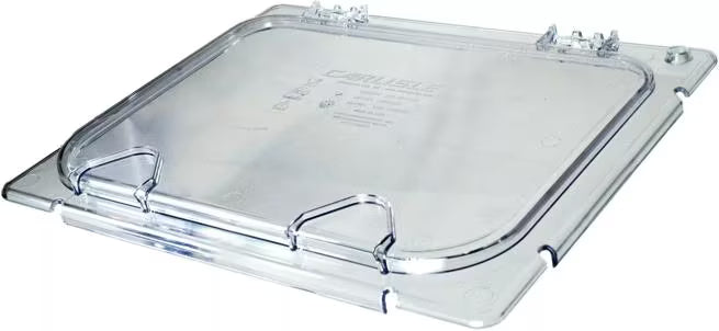 Shop the Coldmaster EZ Access Lid Half Size with a clear polycarbonate design and convenient hinged snap-on construction. Ideal for protecting food while providing quick access in commercial foodservice.