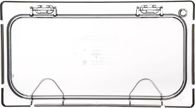 Protect and access food easily with the Clear Coldmaster EZ Access Lid One Third Size CM10278Z07. This dishwasher safe polycarbonate hinged lid features a secure snap on design and is ideal for restaurants, buffets, catering operations, and commercial kitchens.