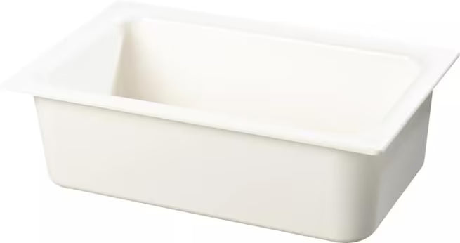 Keep food safely chilled with the Full Size White Coldmaster Food Pan 14 Quart CM110002. This insulated gel filled food pan maintains cold temperatures for up to 8 hours without ice and is ideal for restaurants, buffets, catering operations, and commercial kitchens.