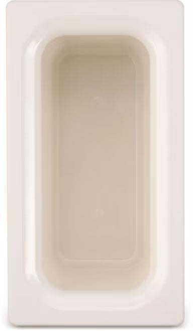 Keep cold foods safely chilled with the One Third Size White Coldmaster Food Pan 3.5 Quart CM110202. This insulated gel filled food pan maintains temperatures for up to 8 hours without ice and is ideal for restaurants, buffets, catering operations, salad bars, and commercial kitchens.