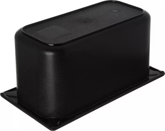 Keep cold foods organized and safely chilled with the One Third Size Black Coldmaster Food Pan with Divider 3.5 Quart CM110303. This insulated gel filled food pan features a molded divider and maintains temperatures for up to 8 hours without ice, making it ideal for restaurants, buffets, catering operations, salad bars, and commercial kitchens.