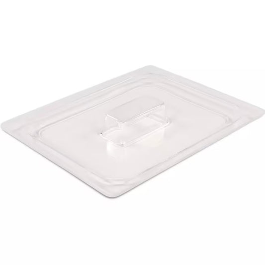 Protect chilled foods with the Clear Coldmaster Food Pan Lid Half Size CM112607. This dishwasher safe lid provides full coverage, a molded handle for easy removal, and a secure fit for Coldmaster half size food pans in restaurants, buffets, catering operations, and commercial kitchens.