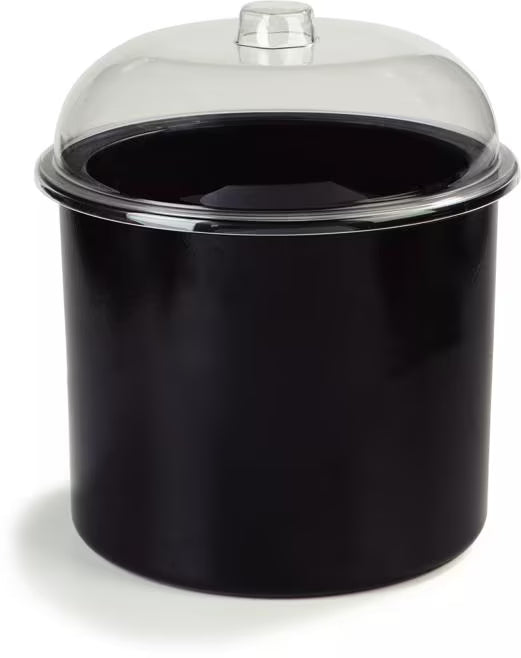 Serve ice cream anywhere with the 3 Gallon Black Coldmaster Ice Cream Server and Lid CM101203. Gel filled insulation keeps ice cream frozen for 6 to 8 hours without electricity or ice and includes a polycarbonate lid for convenient service.