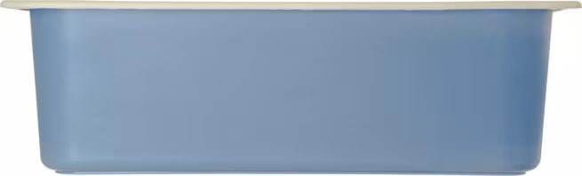 Monitor cold food temperatures with the 15 Quart White Blue Coldmaster CoolCheck Full Size Food Pan CM1100C1402. CoolCheck technology provides a visual temperature indicator while refrigerant gel keeps food at or below 40°F for up to 8 hours.