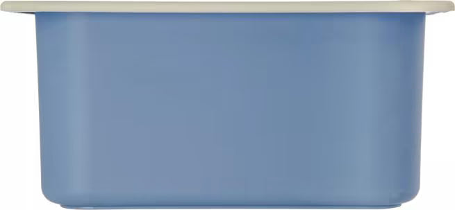 Monitor cold food temperatures with the 6 Quart White Blue Coldmaster CoolCheck Half Size Food Pan CM1101C1402. CoolCheck technology provides a visual temperature indicator while refrigerant gel keeps food at or below 40°F for up to 8 hours.