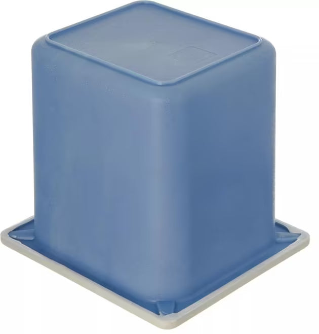 Monitor cold food temperatures with the 1.7 Quart White Blue Coldmaster CoolCheck Sixth Size High Capacity Food Pan CM1105C1402. CoolCheck technology visually indicates temperature changes while refrigerant gel keeps food at or below 40°F for up to 8 hours.