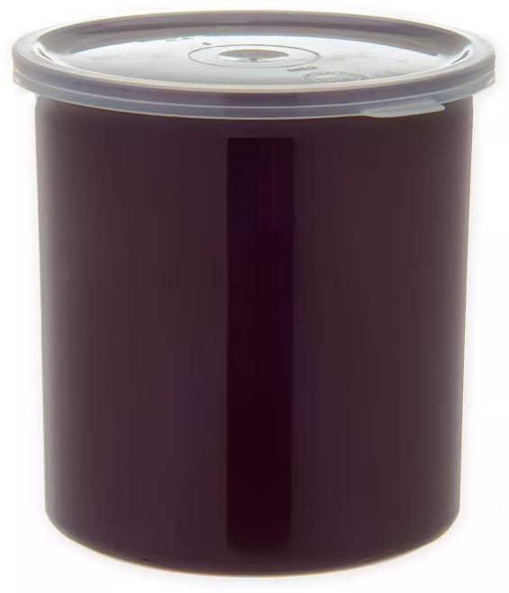 Serve condiments, sauces and sides with the 1.2 Quart Brown Classic Crock with Lid 030101. Durable SAN construction resists staining, breaking, chipping and scuffing while the included translucent snap on lid provides convenient coverage.