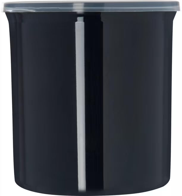 Serve condiments, sauces and sides with the 1.2 Quart Black Classic Crock with Lid 030103. Durable SAN construction resists staining, breaking, chipping and scuffing while the included translucent snap on lid provides convenient coverage.