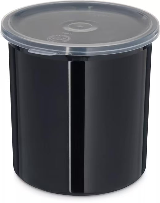 Serve condiments, sauces and sides with the 1.2 Quart Black Classic Crock with Lid 030103. Durable SAN construction resists staining, breaking, chipping and scuffing while the included translucent snap on lid provides convenient coverage.