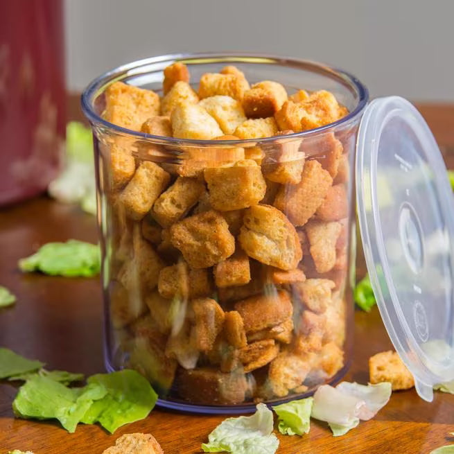 Serve condiments, sauces and sides with the 1.2 Quart Clear Classic Crock with Lid 030107. Durable SAN construction resists staining, breaking, chipping and scuffing while the included translucent snap on lid provides convenient coverage.