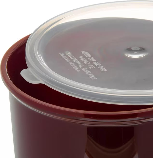 Serve condiments, sauces and sides with the 2.7 Quart Brown Classic Crock with Lid 030201. Durable SAN construction resists staining, breaking, chipping and scuffing while the included translucent snap on lid provides convenient coverage.