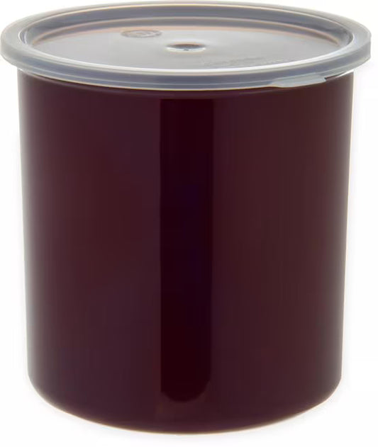 Serve condiments, sauces and sides with the 2.7 Quart Brown Classic Crock with Lid 030201. Durable SAN construction resists staining, breaking, chipping and scuffing while the included translucent snap on lid provides convenient coverage.