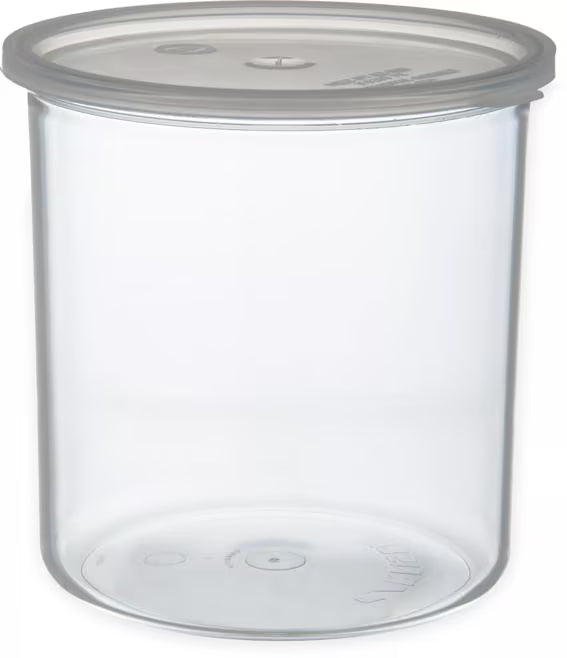 Serve condiments, sauces and sides with the 2.7 Quart Clear Classic Crock with Lid 030207. Durable SAN construction resists staining, breaking, chipping and scuffing while the clear design and included translucent snap on lid provide convenient visibility and coverage.