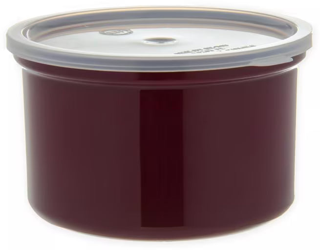 Serve condiments, sauces and sides with the 1.5 Quart Brown Classic Crock with Lid 031601. Durable SAN construction resists staining, breaking, chipping and scuffing while the included translucent snap on lid provides convenient coverage.
