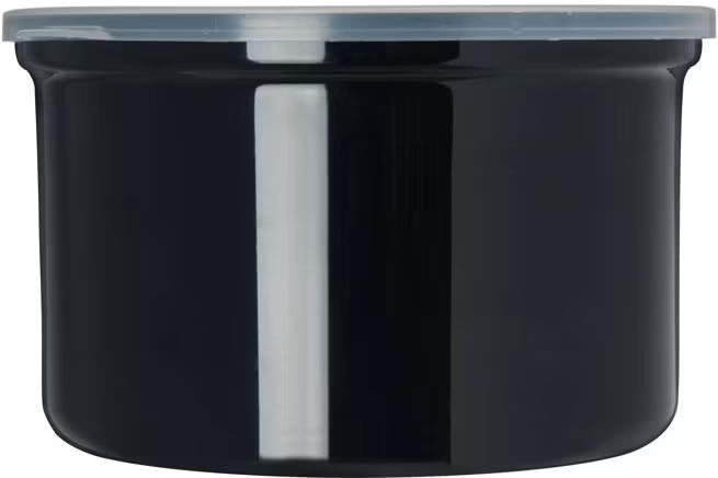 Serve condiments, sauces and sides with the 1.5 Quart Black Classic Crock with Lid 031603. Durable SAN construction resists staining, breaking, chipping and scuffing while the included translucent snap on lid provides convenient coverage.