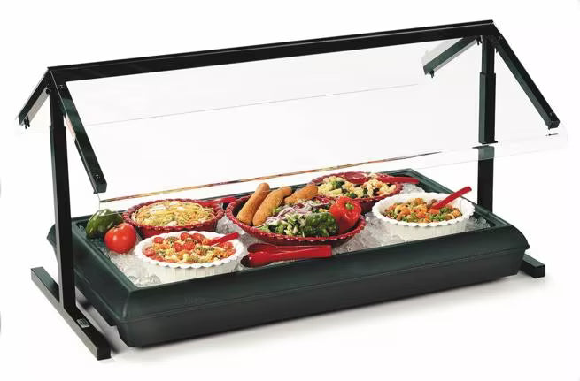 Serve chilled foods with the 4 Foot Black Five Star Buffet Bar 767003. Durable polyethylene construction and thick polyurethane foam insulation help hold ice for hours, making it ideal for restaurants, buffets and catering operations.