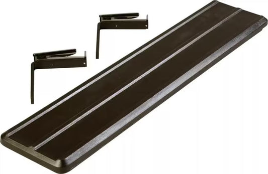 Expand your serving area with the 4 Foot Black Six Star Food Bar Tray Slide 662003. Durable polyethylene construction, easy assembly and a scratch resistant textured finish make it ideal for commercial buffet and cafeteria setups.