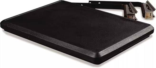 Expand your Six Star food bar with the 16 x 20.5 Inch Black Six Star End Shelf 662503. Durable polyethylene construction, easy assembly and a scratch resistant textured finish provide convenient additional serving space.