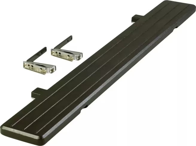 Expand your serving area with the 6 Foot Black Maximizer Tray Slide 772103. Durable polyethylene construction provides additional space for trays and serving essentials on compatible commercial food bars.