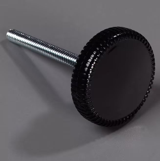 Maintain your Maximizer food bar with the Black Replacement Shield Knob 775303. This screw in replacement knob helps securely position compatible acrylic sneeze guard shields for dependable commercial foodservice use.