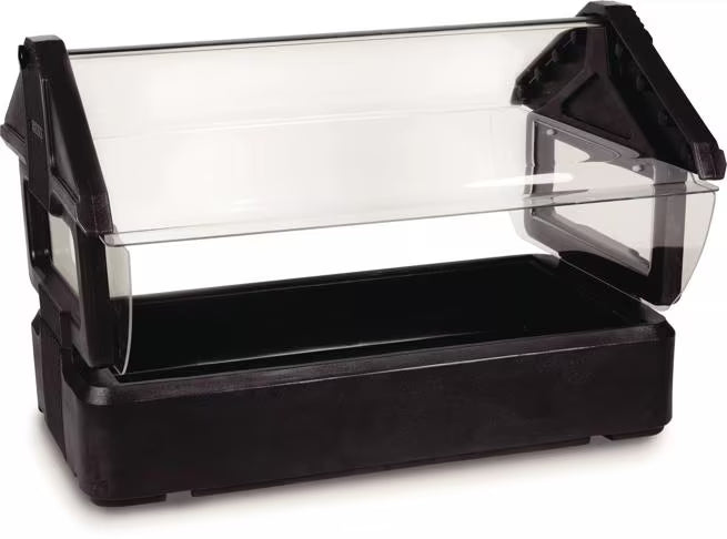 Serve chilled foods with the 4 x 2 x 2 Foot Black Six Star Tabletop Food Bar 660003. Features durable polyethylene construction, polyurethane foam insulation, a wide acrylic sneeze guard and capacity for food pans up to 6 inches deep.