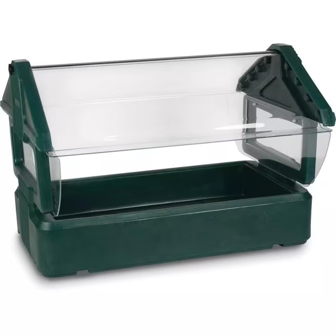 Serve chilled foods with the 4 x 2 x 2 Foot Forest Green Six Star Tabletop Food Bar 660008. Features durable polyethylene construction, polyurethane foam insulation, a wide acrylic sneeze guard and capacity for food pans up to 6 inches deep.