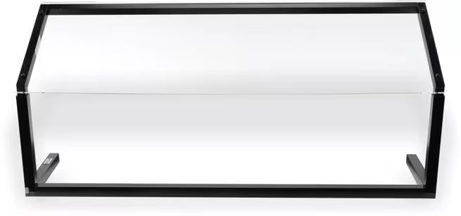 Protect displayed foods with the 48 Inch Black Adjustable Single Sided Sneeze Guard 924803. Designed for Five Star Buffet Bars with 1 inch height adjustments and an opening range from 11.25 to 17.25 inches.