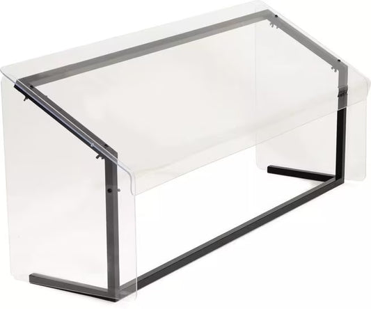 Protect displayed foods with the 48 Inch Clear Standard Single Sided Sneeze Guard 914807. Designed for compatible Five Star Buffet Bars with an 18 inch shield width, 12 inch mounted depth and 32°F to 160°F temperature range.