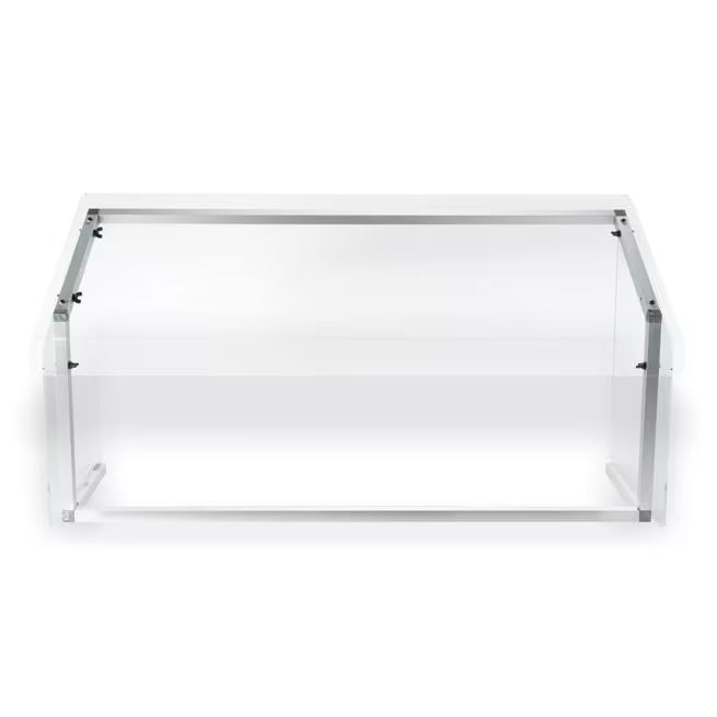 Protect displayed foods with the 60 Inch Clear Adjustable Single Sided Sneeze Guard 926007. Designed for compatible Five Star Buffet Bars with an adjustable opening height from 11.25 to 17.25 inches.