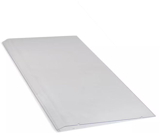 Protect displayed foods with the 24 Inch Clear 3/16 Inch Acrylic Sneeze Guard Shield 932507. Features an 18 inch total width, 12 inch mounted depth and clear construction for commercial foodservice applications.