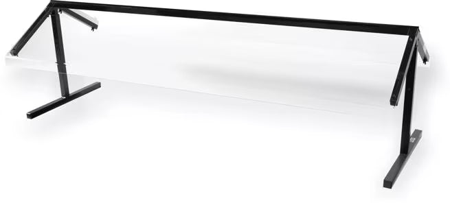 Protect both sides of your buffet with the 73-1/4 Inch Black Adjustable Double Sided Sneeze Guard 972203. Designed for compatible Five Star Buffet Bars with an adjustable opening height from 11.75 to 18.75 inches.