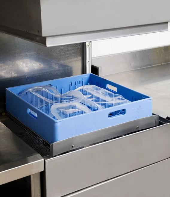 Preserve food freshness with the GN 1/9 Size Clear Silicone Food Pan Lid 91811. Airtight, flexible and transparent design is freezer safe to -40°F, microwave safe and oven safe up to 392°F.