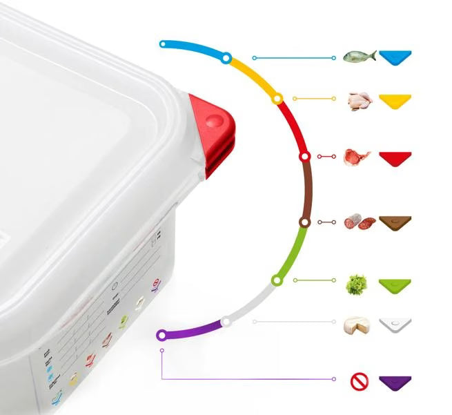 GN 1/6 Size 6 Inch Deep 2.7 Qt Translucent Polypropylene Food Pan with Airtight Lid 03025 6/Pack