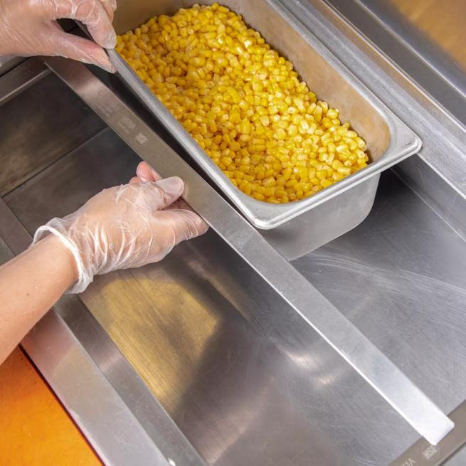 Support full-size food pans with the DuraPan Stainless Steel Steam Table Hotel Pan Adapter Bar 6070A. Features durable stainless steel construction, a 20.5 inch length, and a specific fit for full-size pans.