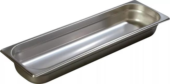 Prepare and serve food efficiently with the DuraPan Light Gauge Stainless Steel Steam Table Long Hotel Pan Long 1/2 Size 2.5 Inch Deep 60700HL2. Features spoonable bottoms, freezer-to-oven versatility, and Coldmaster compatibility.