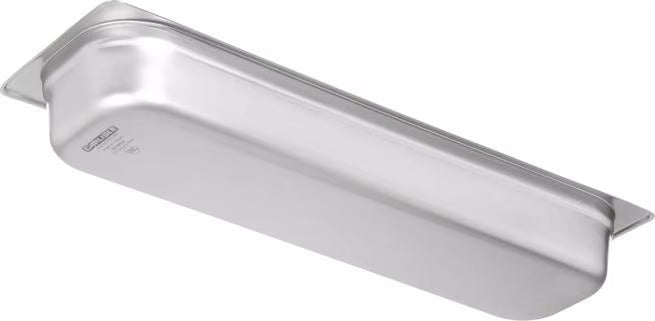 Prepare and serve food efficiently with the DuraPan Light Gauge Stainless Steel Steam Table Long Hotel Pan Long 1/2 Size 2.5 Inch Deep 60700HL2. Features spoonable bottoms, freezer-to-oven versatility, and Coldmaster compatibility.