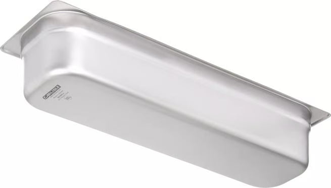 Prepare and serve food efficiently with the DuraPan Light Gauge Stainless Steel Steam Table Long Hotel Pan Long 1/2 Size 4 Inch Deep 60700HL4. Features spoonable bottoms, freezer-to-oven versatility, and Coldmaster compatibility.