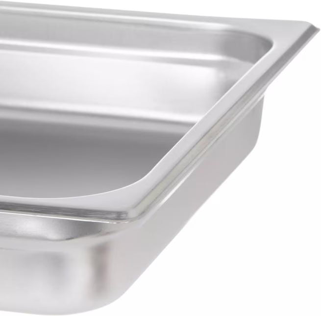 Prepare and serve food efficiently with the DuraPan Light Gauge Stainless Steel Steam Table Hotel Pan Full-Size 2.5 Inch Deep 607002. Features spoonable bottoms, freezer-to-oven versatility, and Coldmaster compatibility.