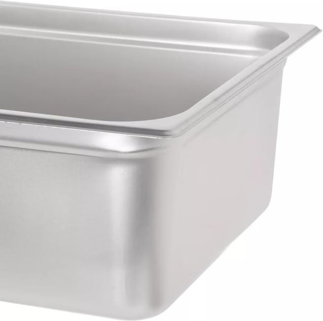 Prepare and serve food efficiently with the DuraPan Light Gauge Stainless Steel Steam Table Hotel Pan Full-Size 6 Inch Deep 607006. Features spoonable bottoms, freezer-to-oven versatility, and Coldmaster compatibility.