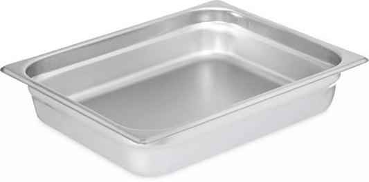 Prepare and serve food efficiently with the DuraPan Light Gauge Stainless Steel Steam Table Hotel Pan 1/2 Size 2.5 Inch Deep 607122. Features spoonable bottoms, freezer-to-oven versatility, and Coldmaster compatibility.