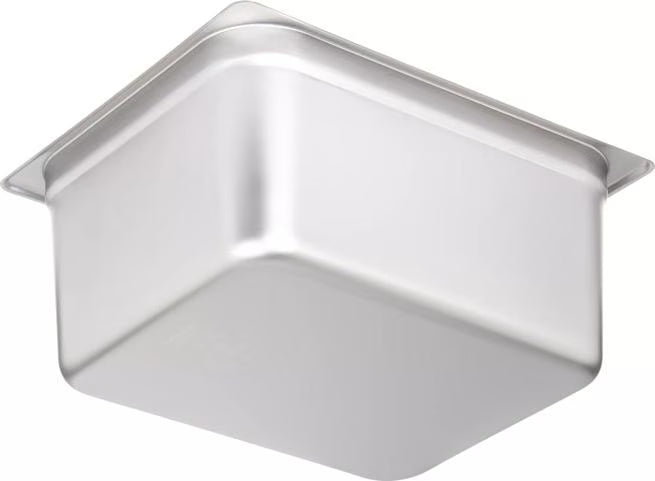 Prepare and serve food efficiently with the DuraPan Light Gauge Stainless Steel Steam Table Hotel Pan 1/2 Size 6 Inch Deep 607126. Features spoonable bottoms, freezer-to-oven versatility, and Coldmaster compatibility.
