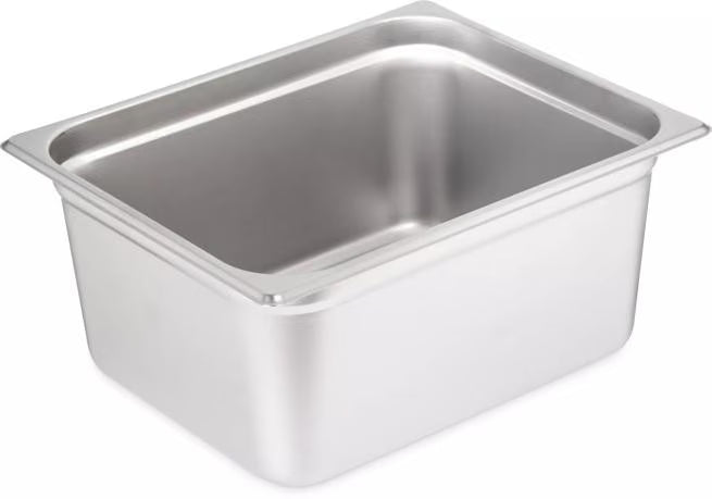 Prepare and serve food efficiently with the DuraPan Light Gauge Stainless Steel Steam Table Hotel Pan 1/2 Size 6 Inch Deep 607126. Features spoonable bottoms, freezer-to-oven versatility, and Coldmaster compatibility.