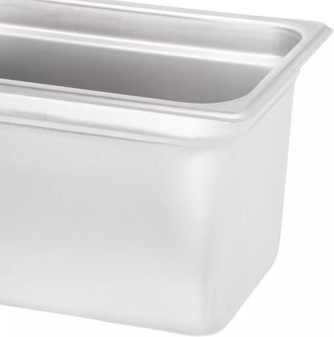 Prepare and serve food efficiently with the DuraPan Light Gauge Stainless Steel Steam Table Hotel Pan 1/4 Size 6 Inch Deep 607146. Features spoonable bottoms, freezer-to-oven versatility, and Coldmaster compatibility.