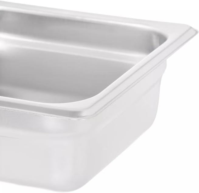 Prepare and serve food efficiently with the DuraPan Light Gauge Stainless Steel Steam Table Hotel Pan 1/6 Size 2.5 Inch Deep 607162. Features spoonable bottoms, freezer-to-oven versatility, and Coldmaster compatibility.