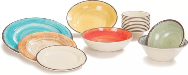 Serve soups, salads, and desserts with style using the 5400546 Jade Melamine Small Bowl. This 17 oz break resistant bowl features a rustic pottery inspired design, making it ideal for restaurants, catering, buffets, and home dining.