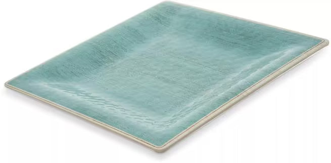 10.5" Aqua Grove Melamine Square Plate with durable break resistant construction. Ideal for restaurants, catering, buffets, and home dining.